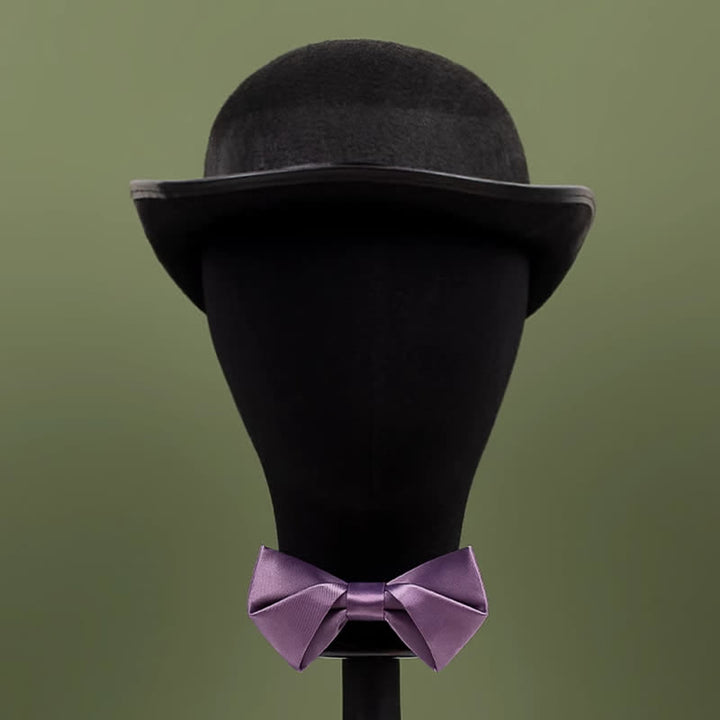 Nœud papillon violet mercerisé de couleur unie pour homme