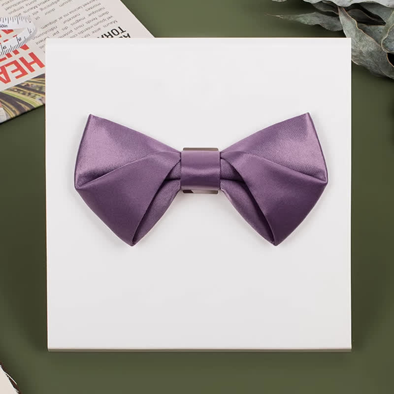 Nœud papillon violet mercerisé de couleur unie pour homme