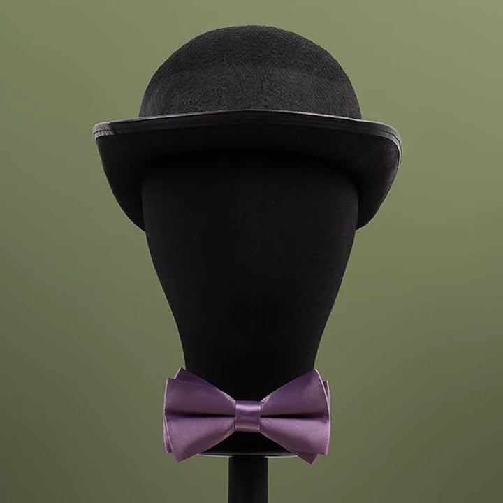 Nœud papillon violet mercerisé de couleur unie pour homme