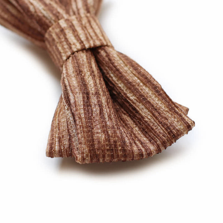 Nœud papillon rayé marron café distinctif pour homme