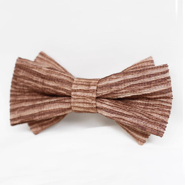 Nœud papillon rayé marron café distinctif pour homme