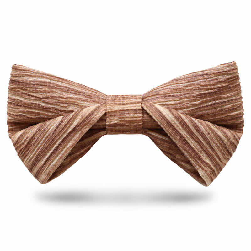 Nœud papillon rayé marron café distinctif pour homme