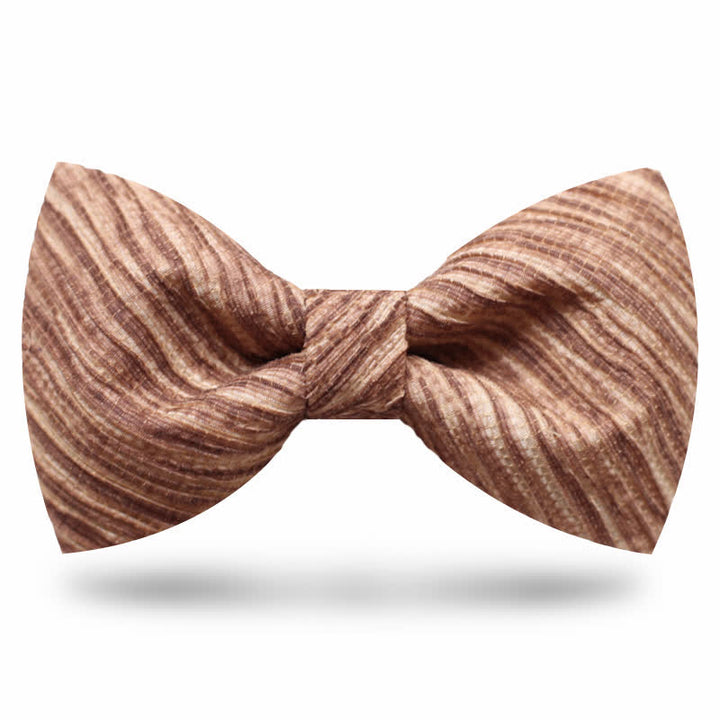Nœud papillon rayé marron café distinctif pour homme