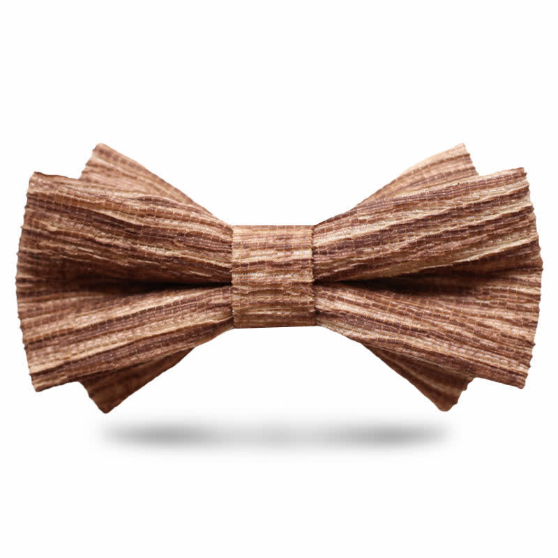 Nœud papillon rayé marron café distinctif pour homme