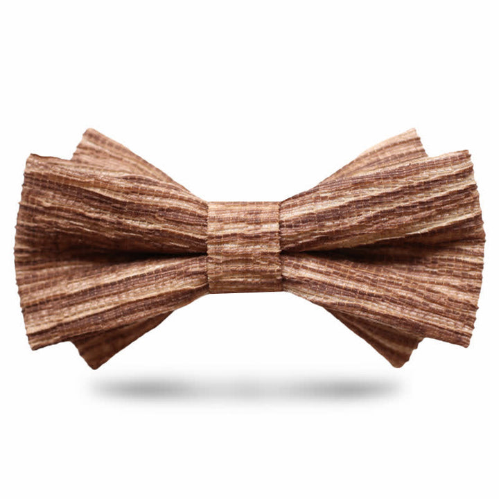 Nœud papillon rayé marron café distinctif pour homme