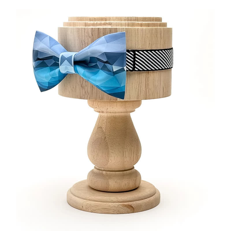 Nœud papillon bleu ciel à imprimé géométrique pour homme