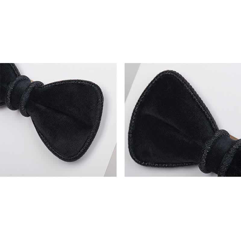 Nœud papillon décoratif en velours pour homme avec bordure scintillante