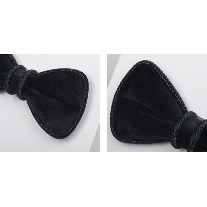 Nœud papillon décoratif en velours pour homme avec bordure scintillante