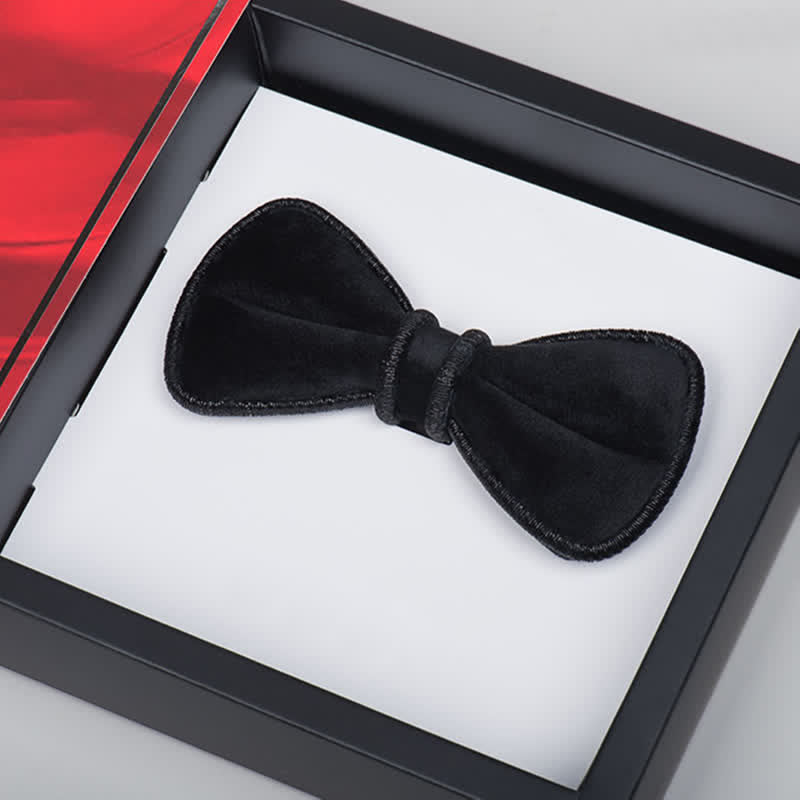 Nœud papillon décoratif en velours pour homme avec bordure scintillante