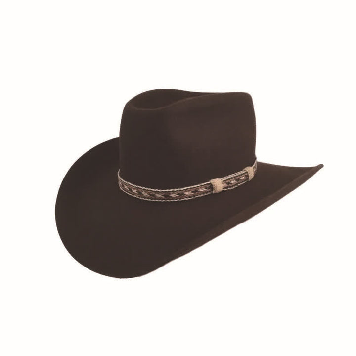 Chapeau de cowboy en laine à large bord classique de style western