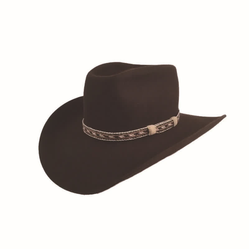 Chapeau de cowboy en laine à large bord classique de style western - image 3