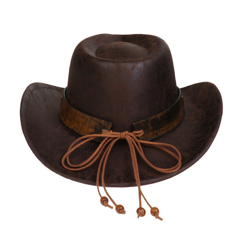 Chapeau de cowboy en similicuir vintage Longhorn Bull - image 4