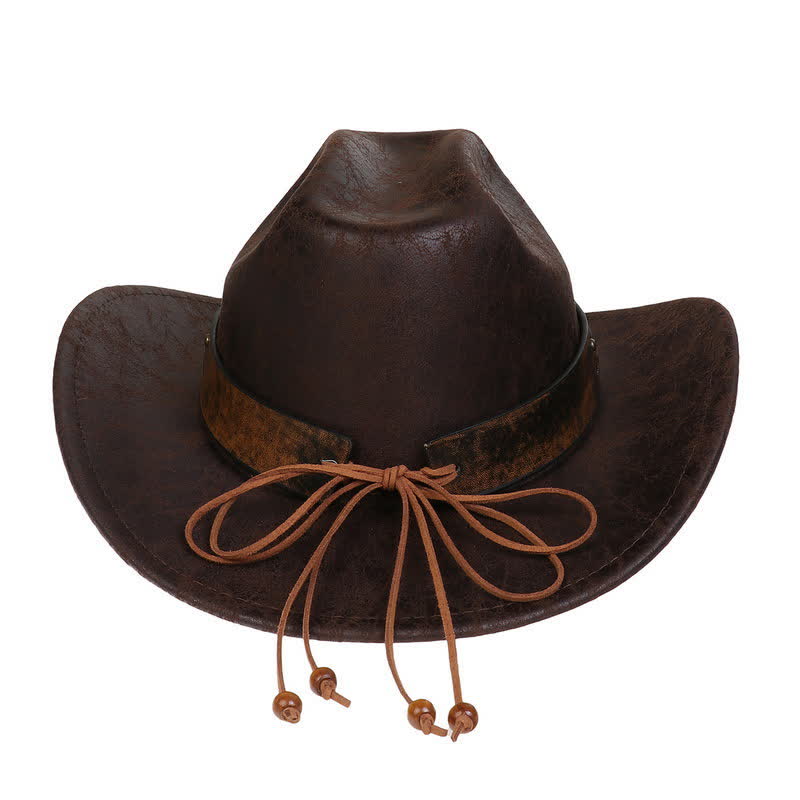 Chapeau de cowboy en similicuir vintage Longhorn Bull - image 14