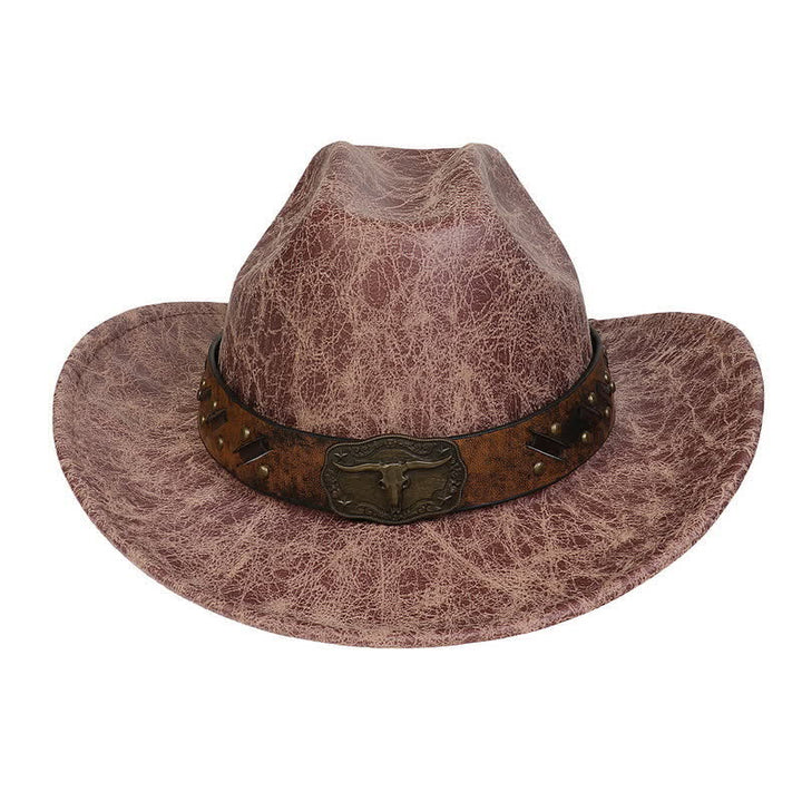Chapeau de cowboy en similicuir vintage Longhorn Bull - image 20