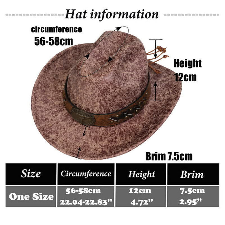 Chapeau de cowboy en similicuir vintage Longhorn Bull - image 23