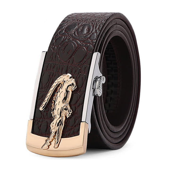 Ceinture en cuir à boucle automatique crocodile unique pour hommes