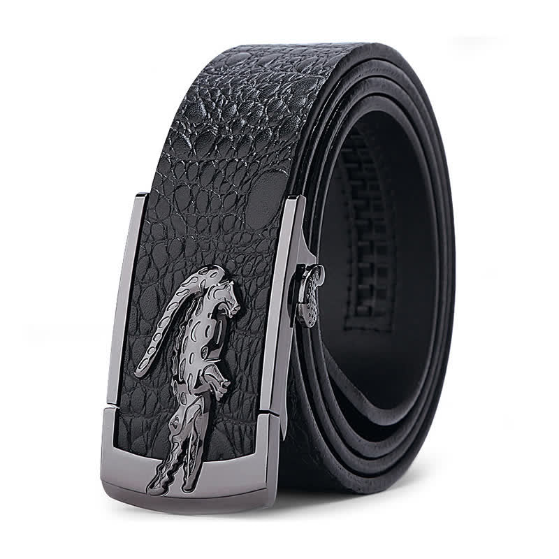 Ceinture en cuir à boucle automatique crocodile unique pour hommes