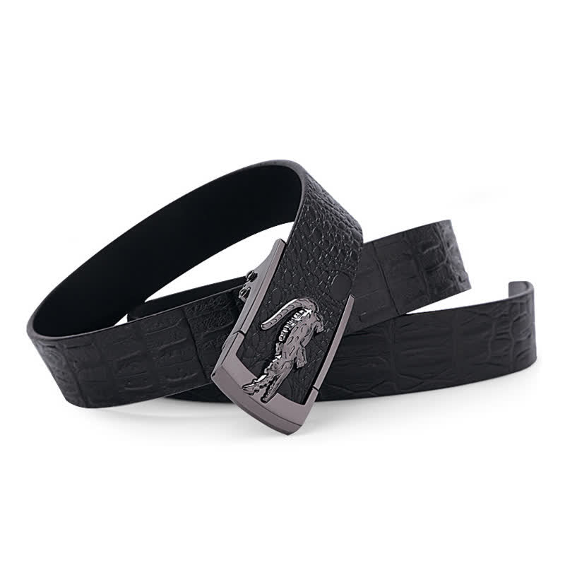 Ceinture en cuir à boucle automatique crocodile unique pour hommes