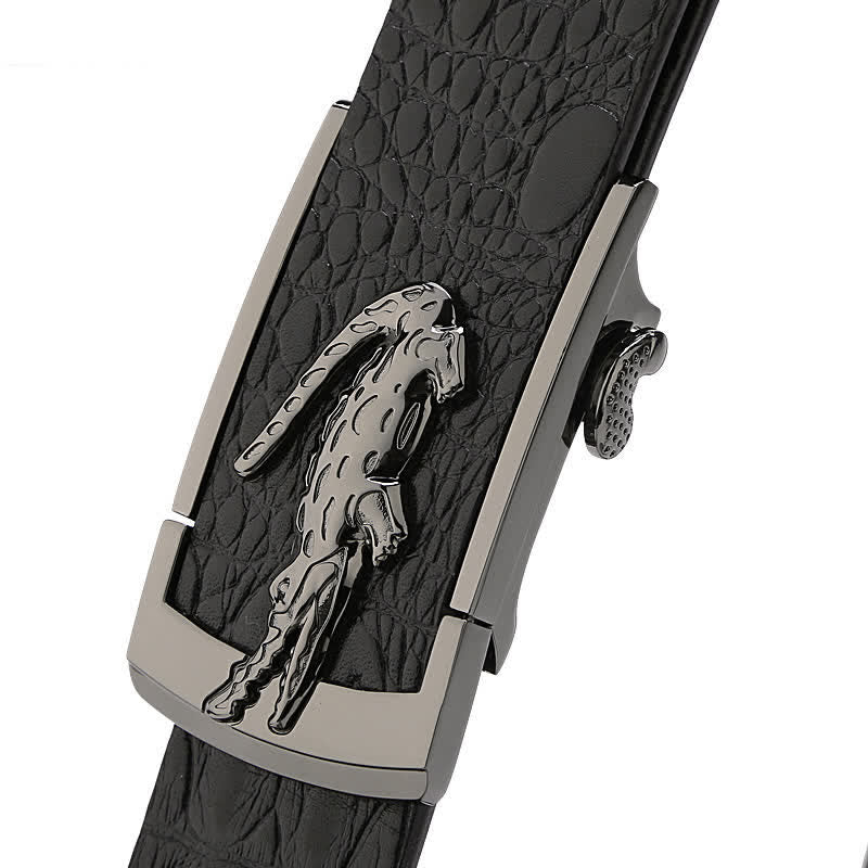 Ceinture en cuir à boucle automatique crocodile unique pour hommes