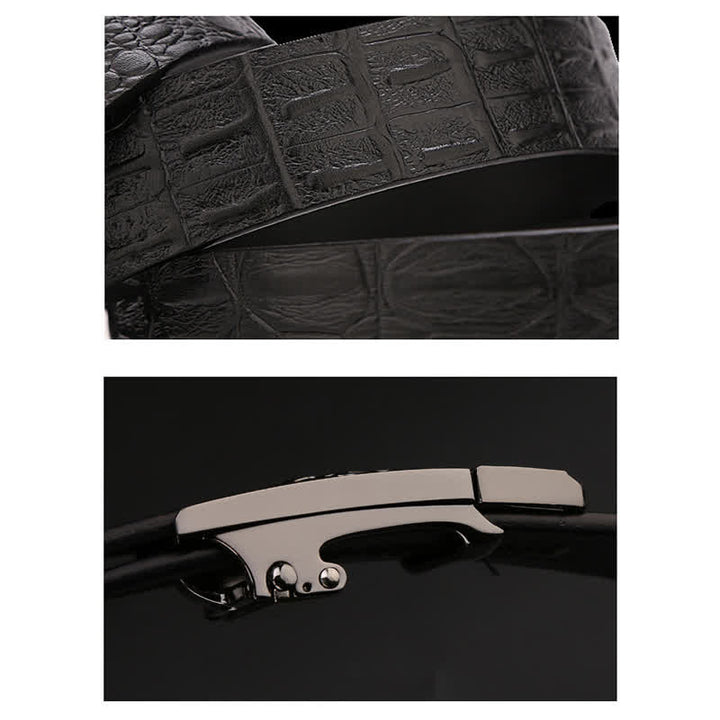 Ceinture en cuir à boucle automatique crocodile unique pour hommes