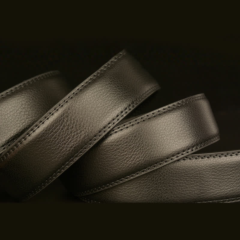 Ceinture en cuir à boucle automatique avec strass pour homme et tête de loup