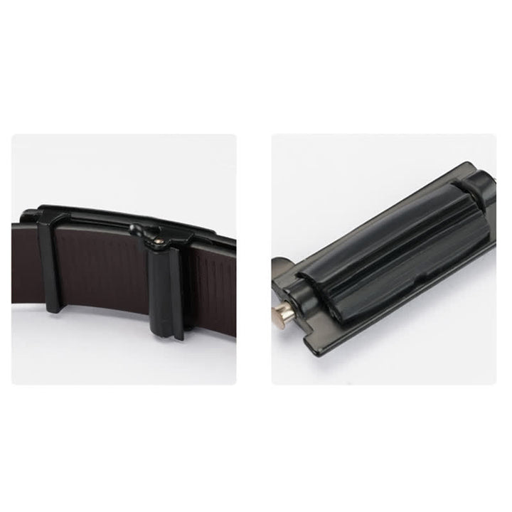 Ceinture en cuir à boucle automatique rectangulaire pour homme