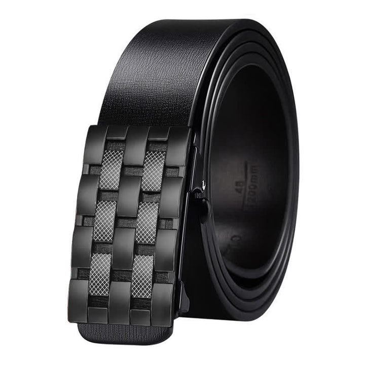 Ceinture en cuir à boucle automatique rectangulaire pour homme