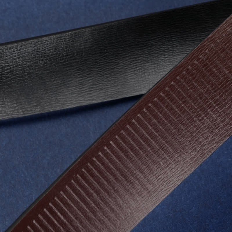 Ceinture en cuir à boucle automatique rectangulaire pour homme