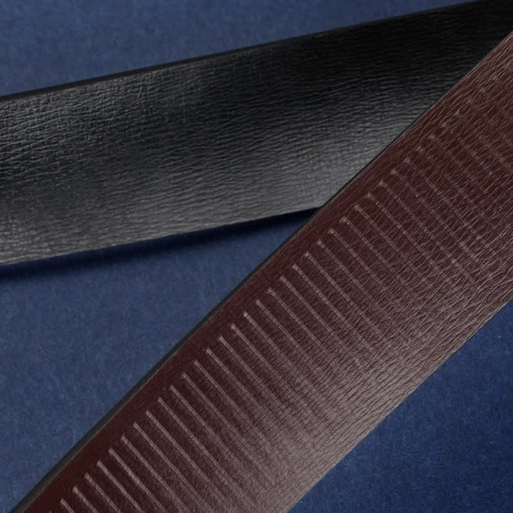Ceinture en cuir à boucle automatique rectangulaire pour homme