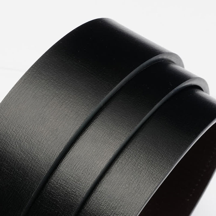 Ceinture en cuir à boucle automatique rectangulaire pour homme