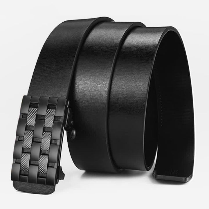 Ceinture en cuir à boucle automatique rectangulaire pour homme