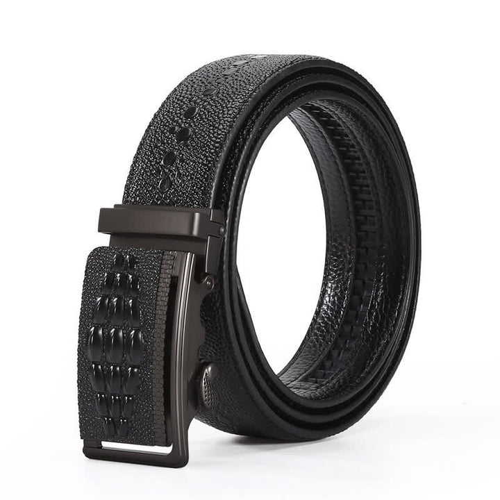 Ceinture en cuir à boucle automatique pour homme avec motif crocodile