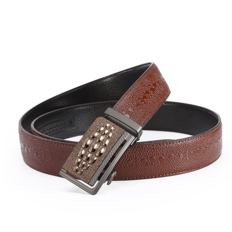 Ceinture en cuir à boucle automatique pour homme avec motif crocodile