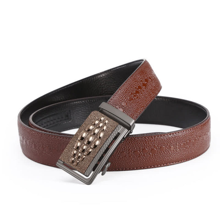 Ceinture en cuir à boucle automatique pour homme avec motif crocodile