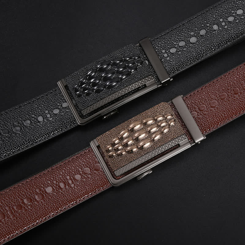 Ceinture en cuir à boucle automatique pour homme avec motif crocodile