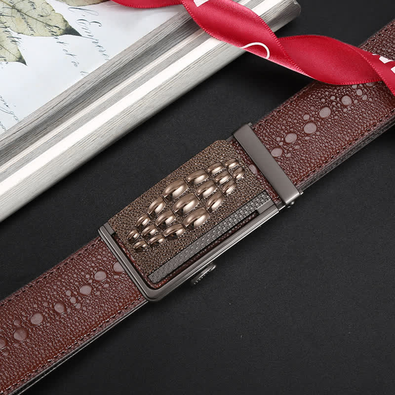 Ceinture en cuir à boucle automatique pour homme avec motif crocodile