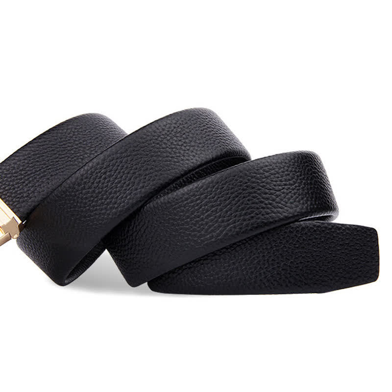 Ceinture en cuir à boucle automatique pour homme avec motif animal doré