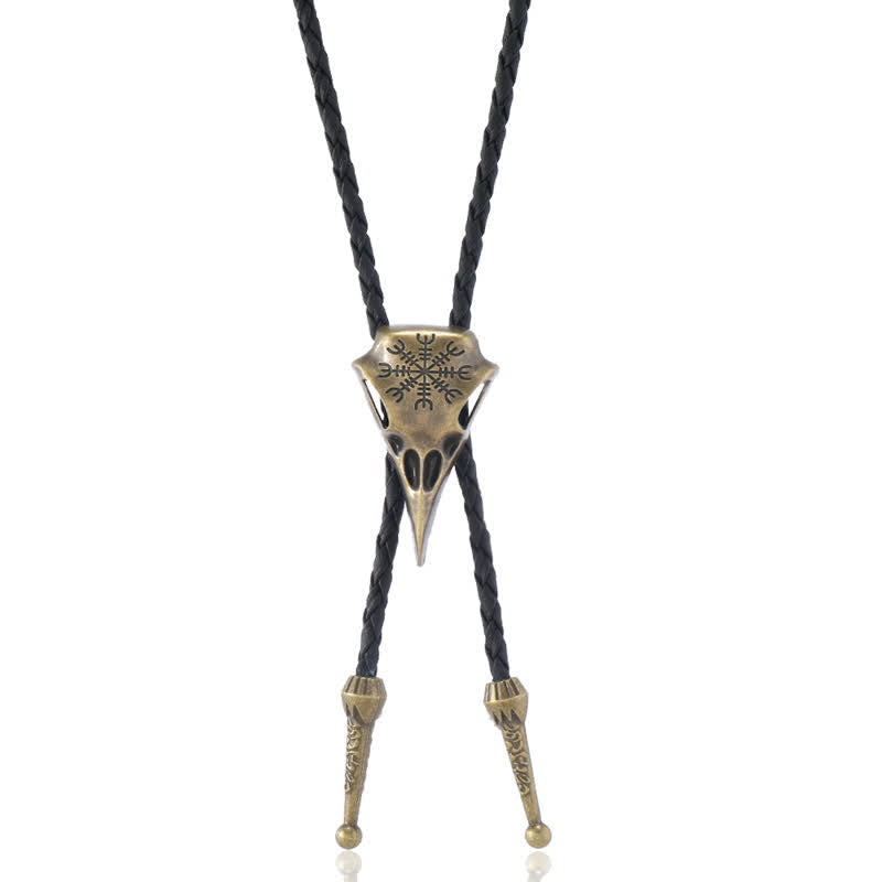 Pendentif crâne d'oiseau à long bec viking Bolo Tie