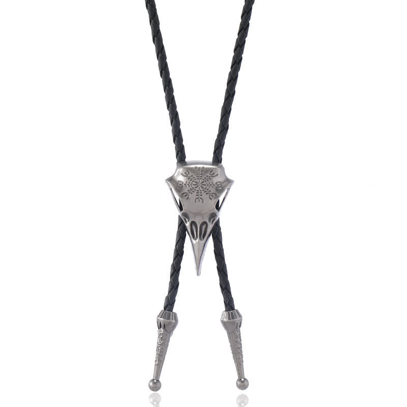 Pendentif crâne d'oiseau à long bec viking Bolo Tie