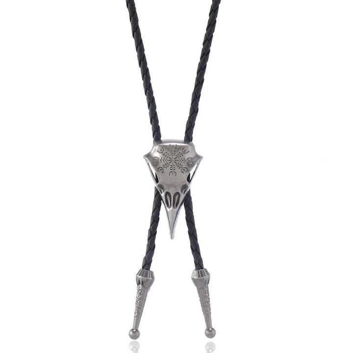 Pendentif crâne d'oiseau à long bec viking Bolo Tie