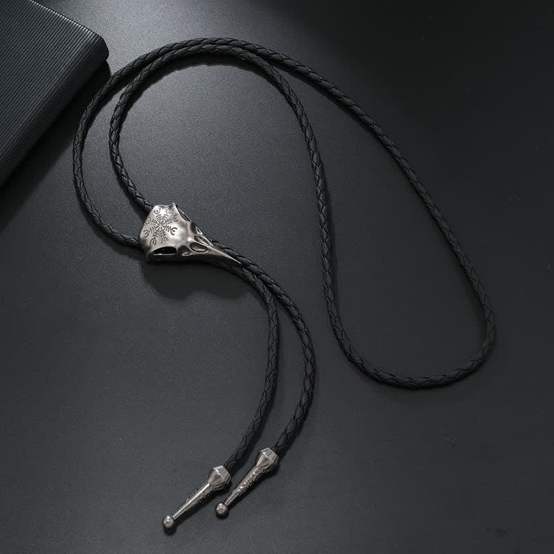 Pendentif crâne d'oiseau à long bec viking Bolo Tie