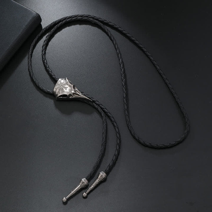 Pendentif crâne d'oiseau à long bec viking Bolo Tie