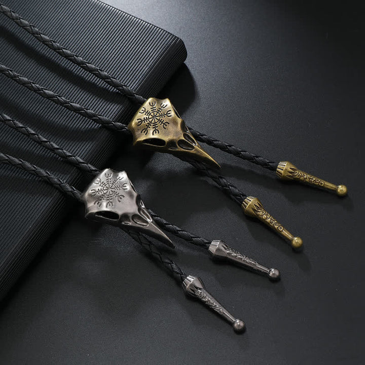 Pendentif crâne d'oiseau à long bec viking Bolo Tie