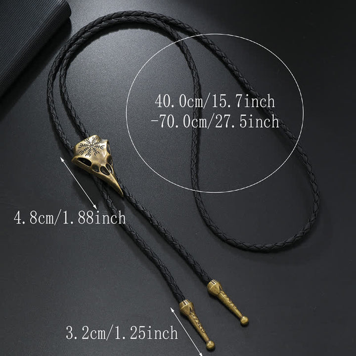 Pendentif crâne d'oiseau à long bec viking Bolo Tie