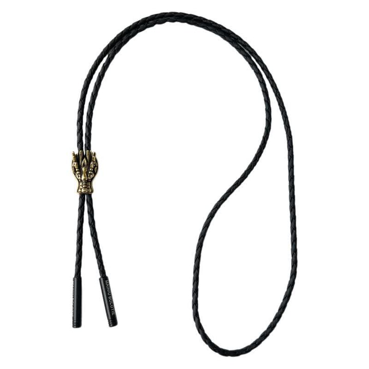 Cravate bolo en bronze avec petite tête de dragon