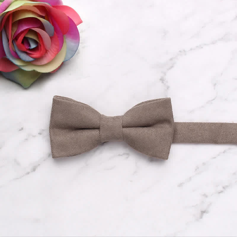Nœud papillon simple et doux de couleur unie pour enfant