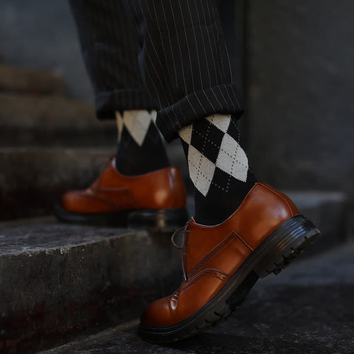 Chaussettes en coton à motif écossais britannique pour hommes