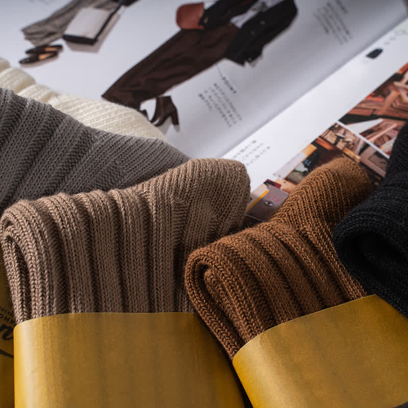 Chaussettes en coton de couleur unie finement imprimées pour hommes