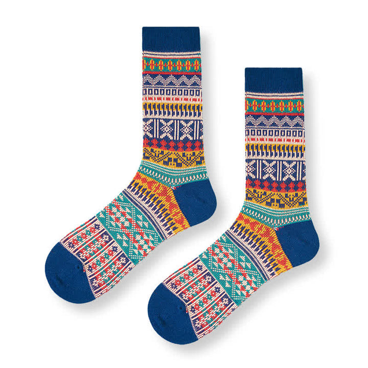 Chaussettes en coton à motif tricoté colorées et audacieuses pour hommes