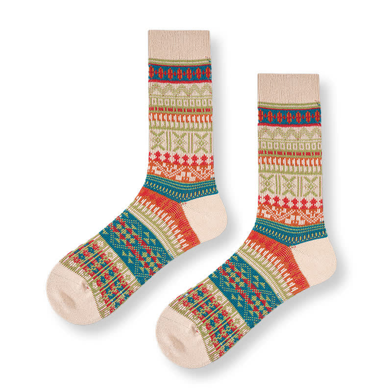 Chaussettes en coton à motif tricoté colorées et audacieuses pour hommes